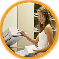 Copy and fax service scanning and printing use